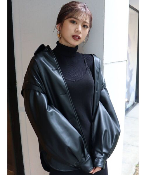 MURUA(ムルーア)の「ルーズネックミニマルタートル(ニット/セーター・レディース・ブラック/グリーン/アイボリー/モカ・FREE)」の20枚目の写真