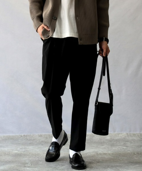 BACK NUMBER（バックナンバー）の「【BACK NUMBER】ＴＲトラウザーイージーパンツ（スラックス・メンズ・ブルー/ベージュ/ブラック/ブラウン/ネイビー×ホワイト/チャコールグレー×ブラック/ライトベージュ/その他1/グリーン/グレー・S/M/L/XL）」の2枚目の写真