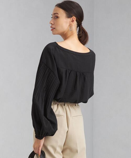 green label relaxing(グリーンレーベルリラクシング)の「プリーツ スリーブ Vネック ブラウス(シャツ/ブラウス・レディース・ブラック/オフホワイト/ライラック・FREE)」の13枚目の写真