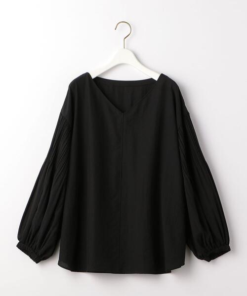 green label relaxing(グリーンレーベルリラクシング)の「プリーツ スリーブ Vネック ブラウス(シャツ/ブラウス・レディース・ブラック/オフホワイト/ライラック・FREE)」の20枚目の写真