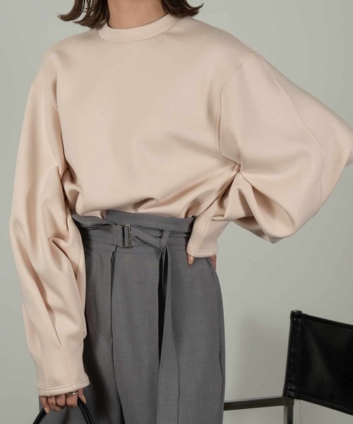 Amiur(エミレ)の「chewy knit tops(ニット/セーター・レディース・ベージュ/ネイビー/レッド/アイボリー・FREE)」の3枚目の写真