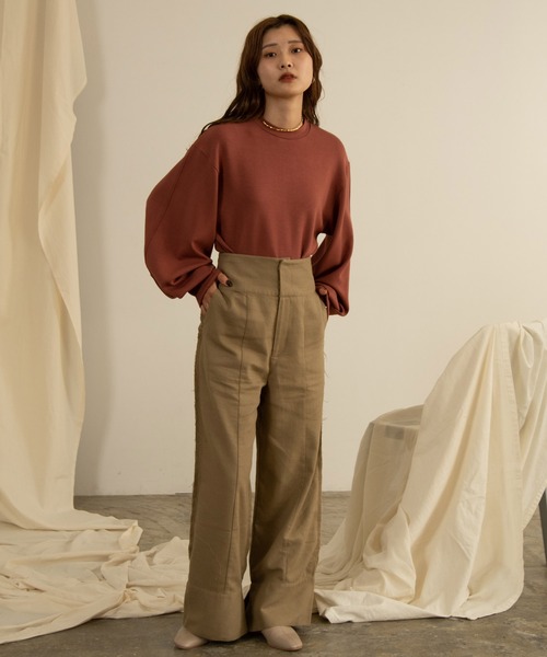 Amiur(エミレ)の「chewy knit tops(ニット/セーター・レディース・ベージュ/ネイビー/レッド/アイボリー・FREE)」の16枚目の写真