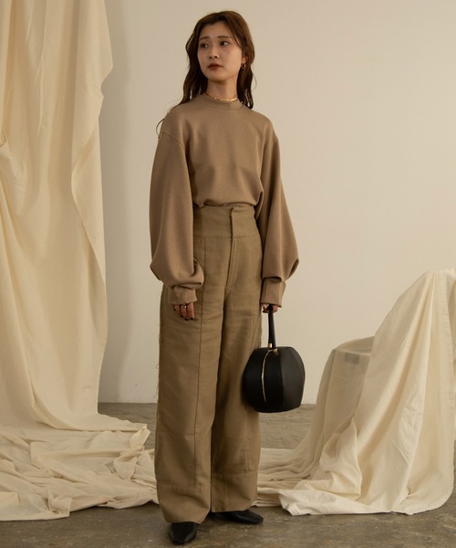 Amiur(エミレ)の「chewy knit tops(ニット/セーター・レディース・ベージュ/ネイビー/レッド/アイボリー・FREE)」の8枚目の写真