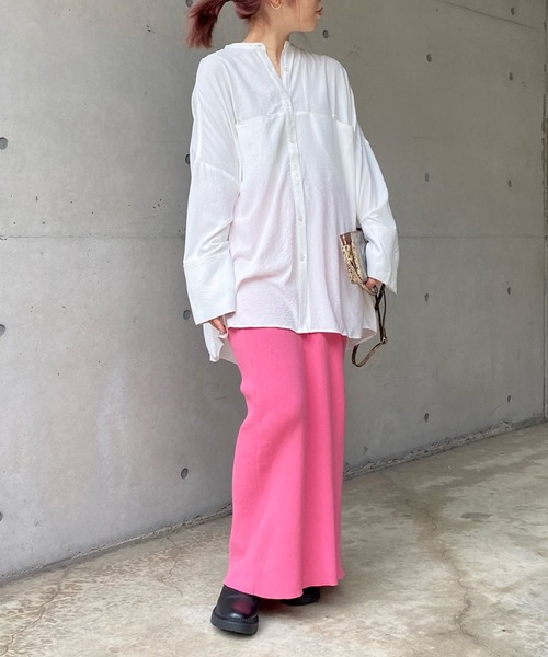 DouDou（ドゥドゥ）の「ワイドチュニックシャツ（シャツ/ブラウス・レディース・ブラック/オフホワイト/ピンク・FREE）」の20枚目の写真