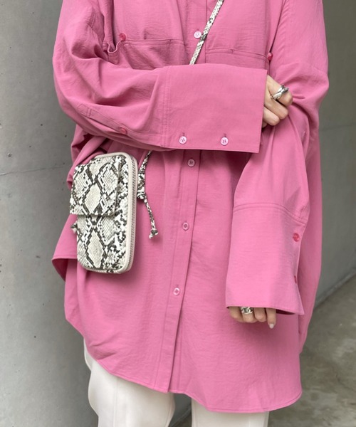 DouDou（ドゥドゥ）の「ワイドチュニックシャツ（シャツ/ブラウス・レディース・ブラック/オフホワイト/ピンク・FREE）」の18枚目の写真