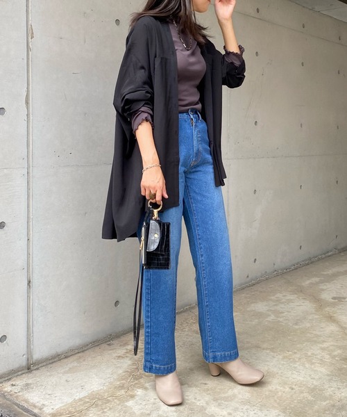 DouDou（ドゥドゥ）の「ワイドチュニックシャツ（シャツ/ブラウス・レディース・ブラック/オフホワイト/ピンク・FREE）」の10枚目の写真