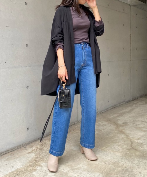 DouDou（ドゥドゥ）の「ワイドチュニックシャツ（シャツ/ブラウス・レディース・ブラック/オフホワイト/ピンク・FREE）」の15枚目の写真