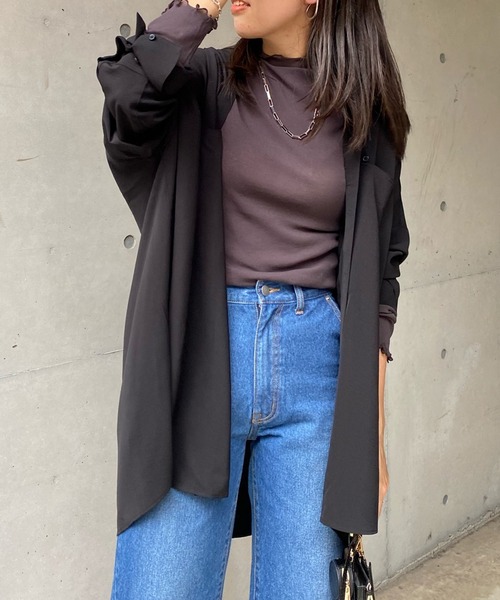 DouDou（ドゥドゥ）の「ワイドチュニックシャツ（シャツ/ブラウス・レディース・ブラック/オフホワイト/ピンク・FREE）」の19枚目の写真