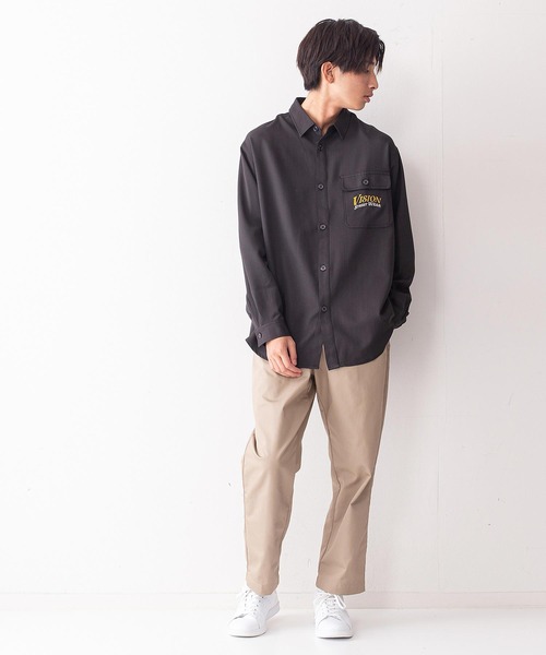 VISION STREET WEAR(ヴィジョンストリートウェア)の「【VISION STREET WEAR/ビジョンストリートウェア】恐竜バック刺繍ルーズワークシャツ(シャツ/ブラウス・メンズ・チャコールグレー/ネイビー/アイボリー・LARGE/X-LARGE/MEDIUM)」の4枚目の写真