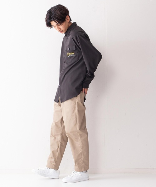 VISION STREET WEAR(ヴィジョンストリートウェア)の「【VISION STREET WEAR/ビジョンストリートウェア】恐竜バック刺繍ルーズワークシャツ(シャツ/ブラウス・メンズ・チャコールグレー/ネイビー/アイボリー・LARGE/X-LARGE/MEDIUM)」の6枚目の写真