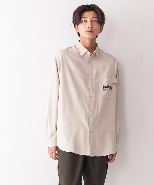 VISION STREET WEAR(ヴィジョンストリートウェア)の「【VISION STREET WEAR/ビジョンストリートウェア】恐竜バック刺繍ルーズワークシャツ(シャツ/ブラウス・メンズ・チャコールグレー/ネイビー/アイボリー・LARGE/X-LARGE/MEDIUM)」の12枚目の写真