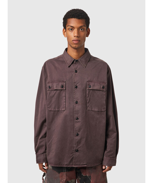 DIESEL(ディーゼル)の「メンズ シャツ ガーメントダイ 無地(シャツ/ブラウス・メンズ・ダークブラウン/ブラウン・X-SMALL/MEDIUM/SMALL/LARGE/X-LARGE/XX-LARGE)」の8枚目の写真