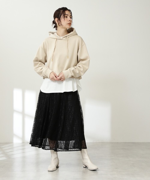 N.（N. Natural Beauty Basic）（エヌエヌナチュラルビューティーベーシック）の「◆ボリュームスリーブフーディーカットソー（Tシャツ/カットソー・レディース・チャコールグレー/ライトベージュ/ブルー・MEDIUM）」の16枚目の写真