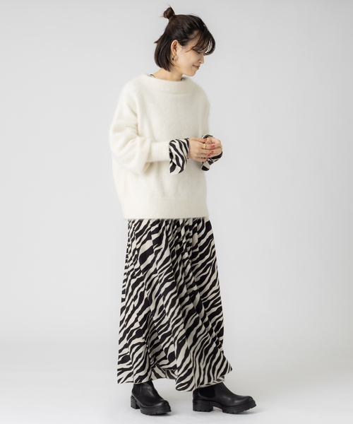 Rouge vif（ルージュヴィフ）の「ゼブラプリントワンピース（ワンピース・レディース・ブラック系その他・フリー）」の6枚目の写真