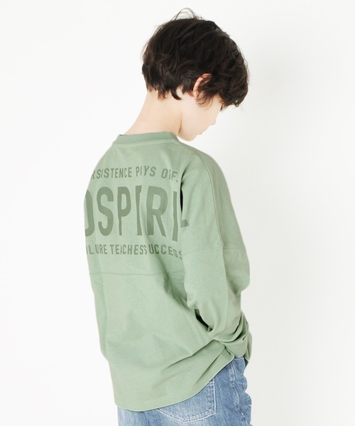 GLAZOS(グラソス)の「天竺・ドルマンスリーブバックプリントBIGロゴ長袖Tシャツ(Tシャツ/カットソー・キッズ・グレー/サックスブルー/ミント・160cm/140cm/150cm/170cm/130cm)」の1枚目の写真