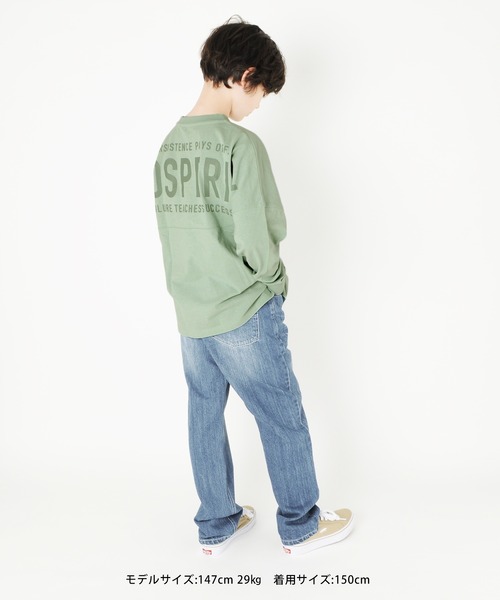 GLAZOS(グラソス)の「天竺・ドルマンスリーブバックプリントBIGロゴ長袖Tシャツ(Tシャツ/カットソー・キッズ・グレー/サックスブルー/ミント・160cm/140cm/150cm/170cm/130cm)」の14枚目の写真