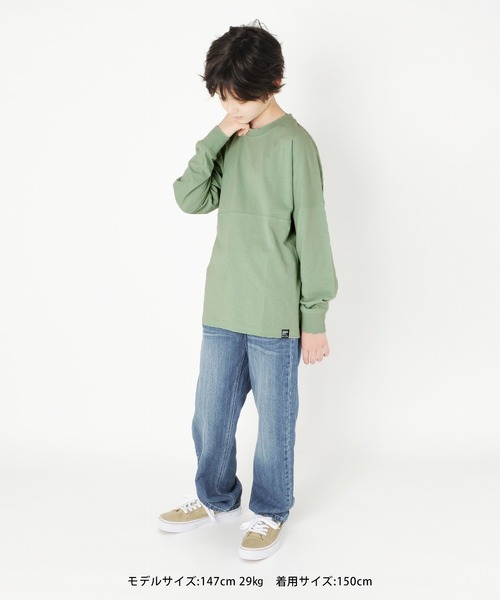 GLAZOS(グラソス)の「天竺・ドルマンスリーブバックプリントBIGロゴ長袖Tシャツ(Tシャツ/カットソー・キッズ・グレー/サックスブルー/ミント・160cm/140cm/150cm/170cm/130cm)」の8枚目の写真