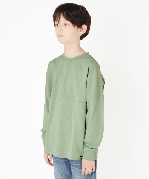 GLAZOS(グラソス)の「天竺・ドルマンスリーブバックプリントBIGロゴ長袖Tシャツ(Tシャツ/カットソー・キッズ・グレー/サックスブルー/ミント・160cm/140cm/150cm/170cm/130cm)」の4枚目の写真