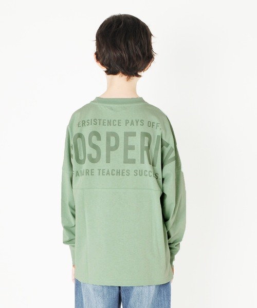 GLAZOS(グラソス)の「天竺・ドルマンスリーブバックプリントBIGロゴ長袖Tシャツ(Tシャツ/カットソー・キッズ・グレー/サックスブルー/ミント・160cm/140cm/150cm/170cm/130cm)」の11枚目の写真