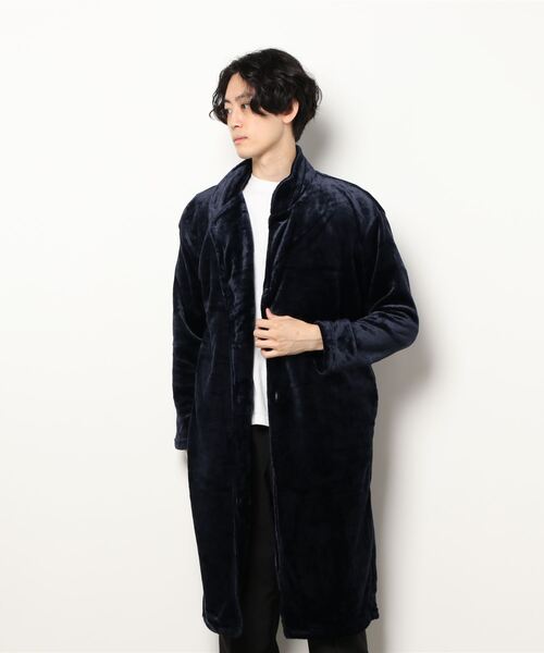 STYLEBLOCK(スタイルブロック)の「マイクロベロアショールガウン(カーディガン/ボレロ・メンズ・ブラック/ネイビー/ベージュ・L/M)」の1枚目の写真
