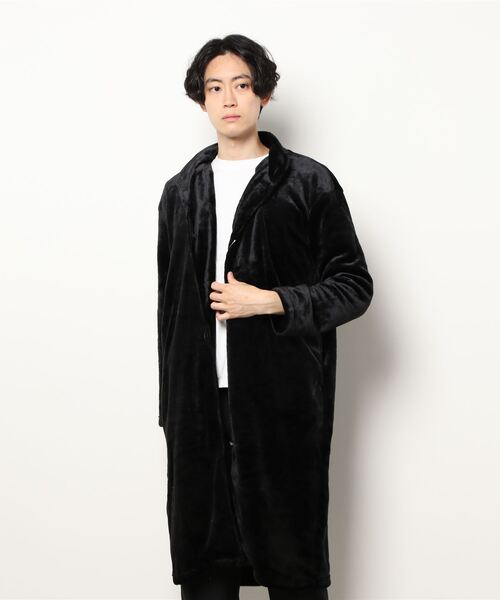STYLEBLOCK(スタイルブロック)の「マイクロベロアショールガウン(カーディガン/ボレロ・メンズ・ブラック/ネイビー/ベージュ・L/M)」の2枚目の写真