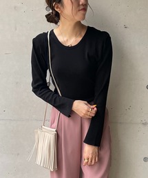 CAPRICIEUX LE'MAGE | 肩タックリブロンT(Tシャツ/カットソー)