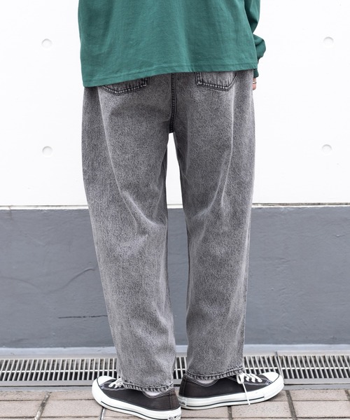 PairPair（ペアペア）の「ケミカルルーズデニム(ユニセックス)（デニムパンツ・レディース・ブラック/サックスブルー・MEDIUM/LARGE）」の13枚目の写真