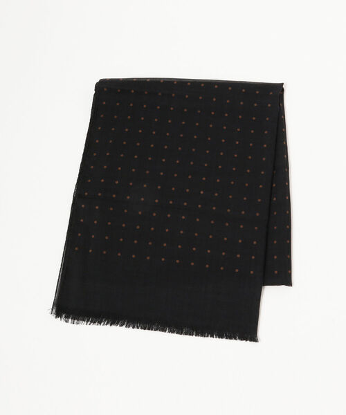 Holliday & Brown ウールシルク ドット ストール　ブラック Holliday & Brown（ホリデーアンドブラウン）の「Holliday