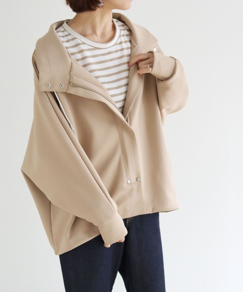 vingtrois（バントロア）の「【vingtrois】ダンボールドルマンスリーブブルゾン（ブルゾン・レディース・カーキ/ベージュ/ブラック・M）」の13枚目の写真