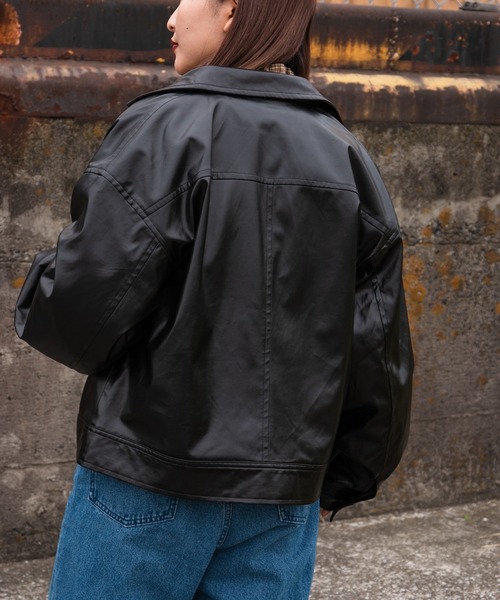 kutir（クティール）の「合成皮革ジャケット（テーラードジャケット・レディース・ブラック/キャメル・FREE）」の19枚目の写真