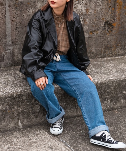 kutir（クティール）の「合成皮革ジャケット（テーラードジャケット・レディース・ブラック/キャメル・FREE）」の18枚目の写真