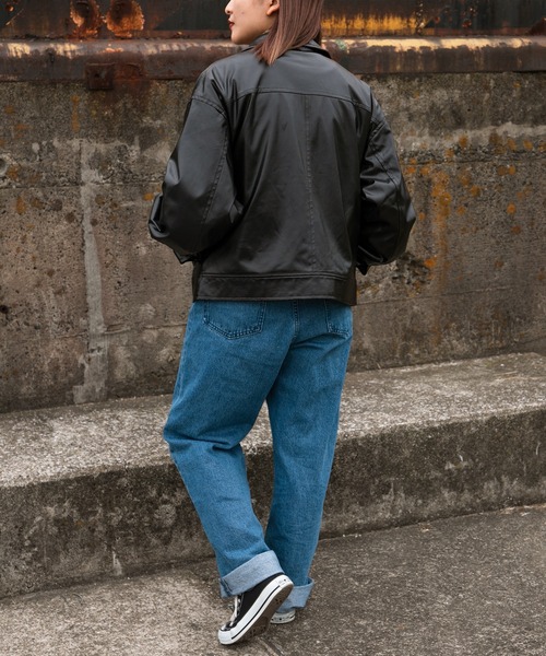 kutir（クティール）の「合成皮革ジャケット（テーラードジャケット・レディース・ブラック/キャメル・FREE）」の16枚目の写真