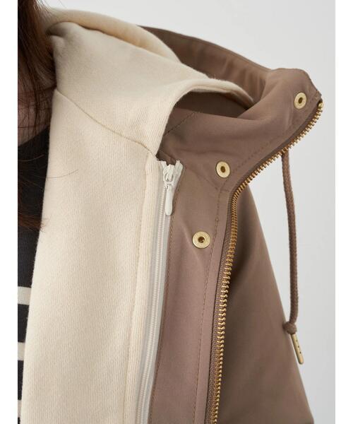 earth music&ecology(アースミュージックアンドエコロジー)の「3wayマウンテンパーカー(スウェット) *(マウンテンパーカー・レディース・ベージュ/ブラック・L/M)」の15枚目の写真