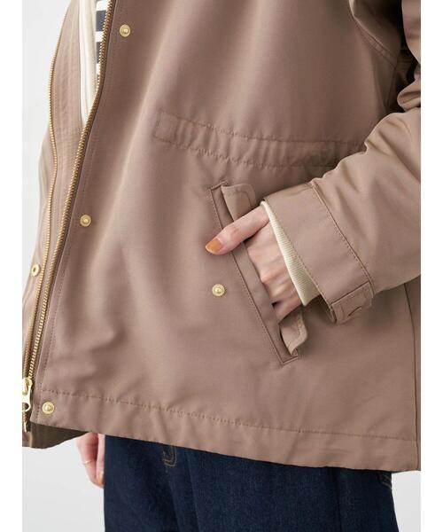 earth music&ecology(アースミュージックアンドエコロジー)の「3wayマウンテンパーカー(スウェット) *(マウンテンパーカー・レディース・ベージュ/ブラック・L/M)」の16枚目の写真