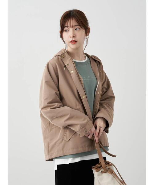 earth music&ecology(アースミュージックアンドエコロジー)の「3wayマウンテンパーカー(スウェット) *(マウンテンパーカー・レディース・ベージュ/ブラック・L/M)」の20枚目の写真