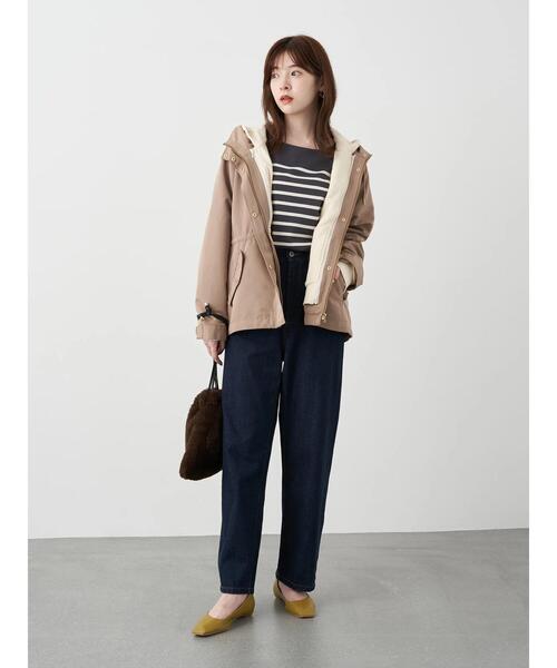 earth music&ecology(アースミュージックアンドエコロジー)の「3wayマウンテンパーカー(スウェット) *(マウンテンパーカー・レディース・ベージュ/ブラック・L/M)」の22枚目の写真