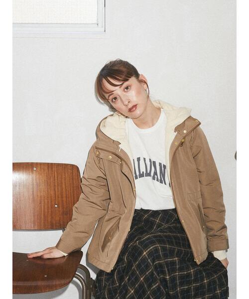 earth music&ecology(アースミュージックアンドエコロジー)の「3wayマウンテンパーカー(スウェット) *(マウンテンパーカー・レディース・ベージュ/ブラック・L/M)」の7枚目の写真