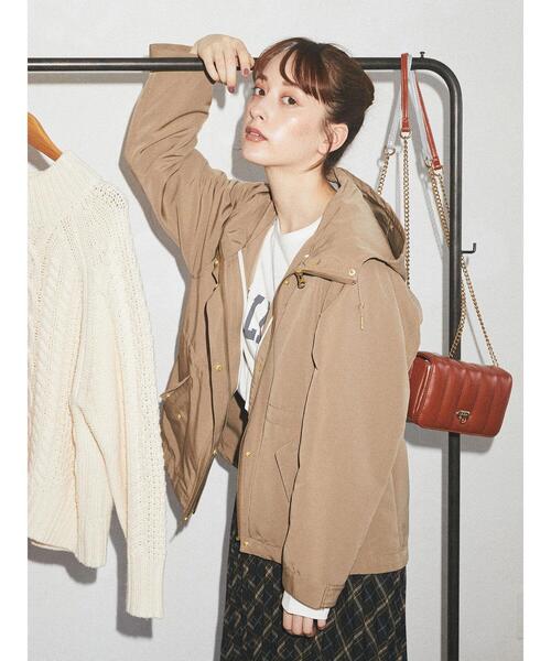 earth music&ecology(アースミュージックアンドエコロジー)の「3wayマウンテンパーカー(スウェット) *(マウンテンパーカー・レディース・ベージュ/ブラック・L/M)」の8枚目の写真