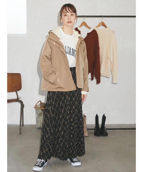 earth music&ecology(アースミュージックアンドエコロジー)の「3wayマウンテンパーカー(スウェット) *(マウンテンパーカー・レディース・ベージュ/ブラック・L/M)」の10枚目の写真