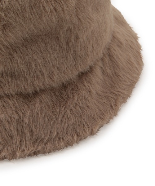 VIS(ビス)の「ふわふわフェイクファーバケットハット(ハット・レディース・ブラック/ベージュ系その他・FREE)」の5枚目の写真