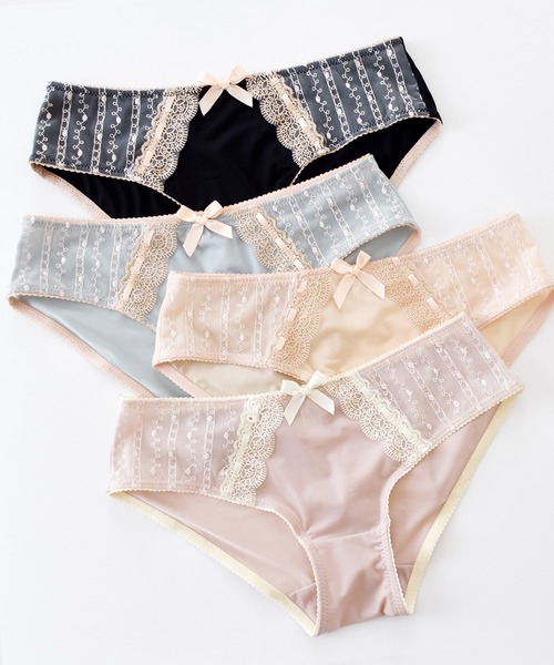 4色組】セットでお得♪ショーツ 4色4枚セット アンティークな