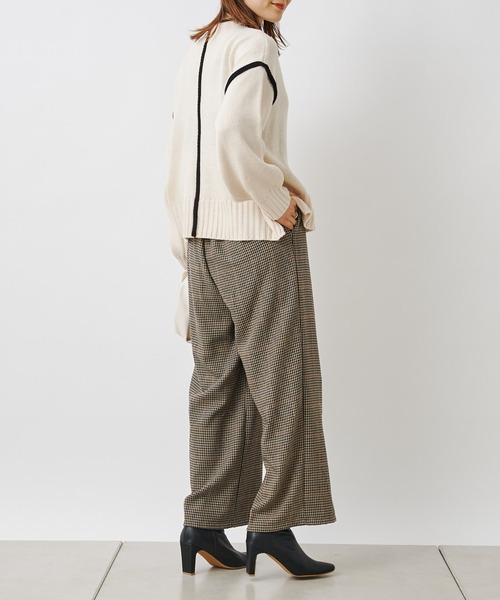 prose verse（プロズヴェール）の「配色リンキングボトルネックニット（ニット/セーター・レディース・オフホワイト/ブラック/ベージュ・MEDIUM）」の4枚目の写真