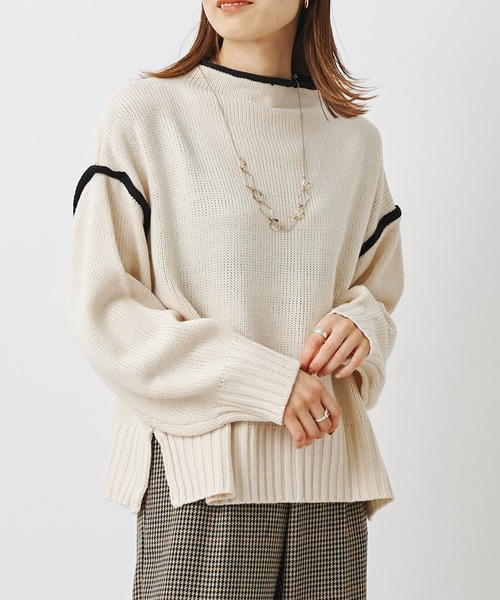 prose verse（プロズヴェール）の「配色リンキングボトルネックニット（ニット/セーター・レディース・オフホワイト/ブラック/ベージュ・MEDIUM）」の9枚目の写真