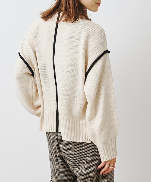 prose verse（プロズヴェール）の「配色リンキングボトルネックニット（ニット/セーター・レディース・オフホワイト/ブラック/ベージュ・MEDIUM）」の18枚目の写真