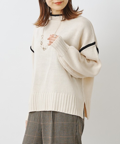prose verse（プロズヴェール）の「配色リンキングボトルネックニット（ニット/セーター・レディース・オフホワイト/ブラック/ベージュ・MEDIUM）」の14枚目の写真