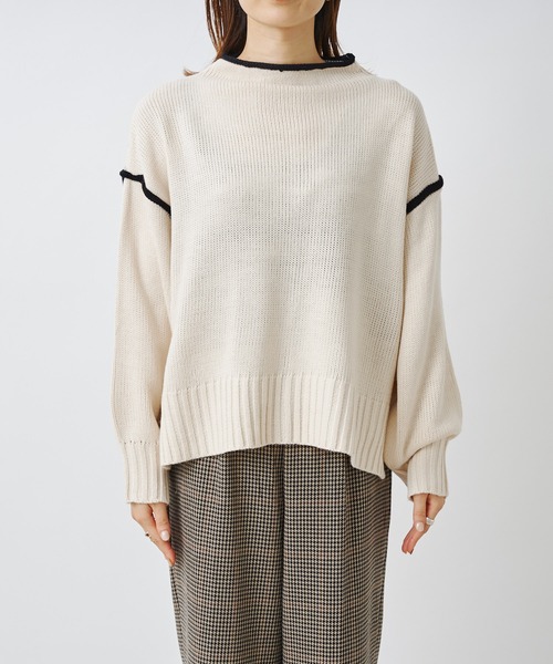 prose verse（プロズヴェール）の「配色リンキングボトルネックニット（ニット/セーター・レディース・オフホワイト/ブラック/ベージュ・MEDIUM）」の7枚目の写真