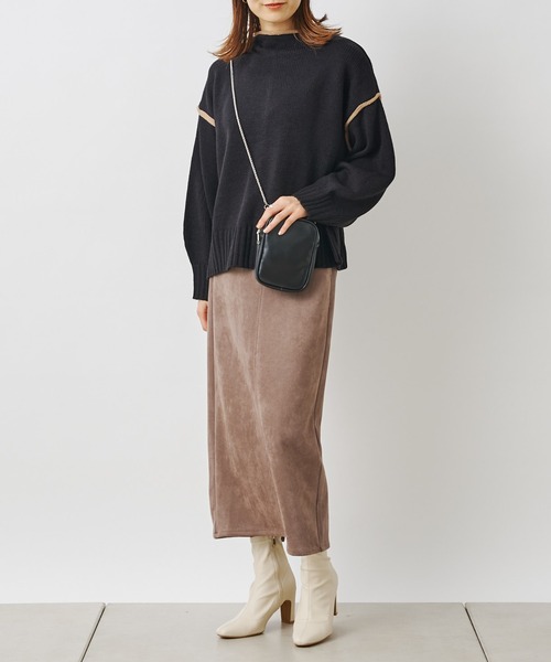 prose verse（プロズヴェール）の「配色リンキングボトルネックニット（ニット/セーター・レディース・オフホワイト/ブラック/ベージュ・MEDIUM）」の5枚目の写真