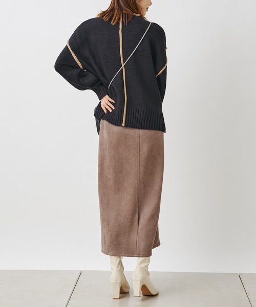 prose verse（プロズヴェール）の「配色リンキングボトルネックニット（ニット/セーター・レディース・オフホワイト/ブラック/ベージュ・MEDIUM）」の10枚目の写真