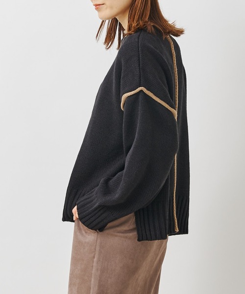 prose verse（プロズヴェール）の「配色リンキングボトルネックニット（ニット/セーター・レディース・オフホワイト/ブラック/ベージュ・MEDIUM）」の19枚目の写真