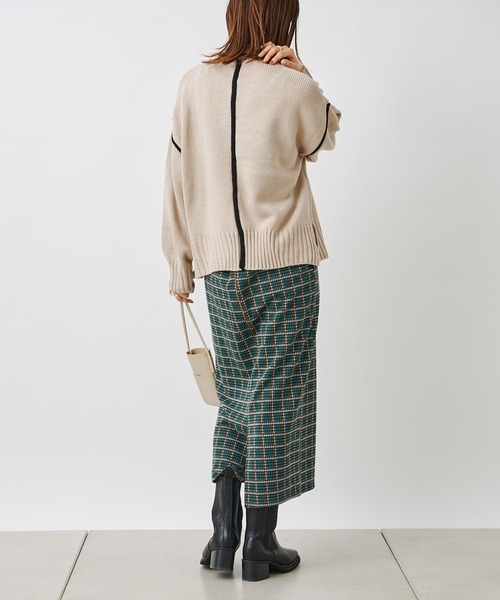 prose verse（プロズヴェール）の「配色リンキングボトルネックニット（ニット/セーター・レディース・オフホワイト/ブラック/ベージュ・MEDIUM）」の11枚目の写真